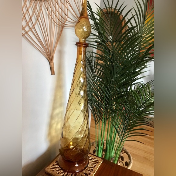 🧞‍♀️💛 Extra Tall Vintage Mid Century Empoli Genie Bottle Made in Italy 1960s - Picture 4 of 14